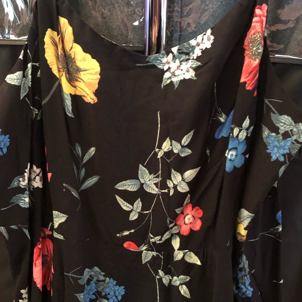 Old Navy Cami Midi Sundress Black Floral XXL